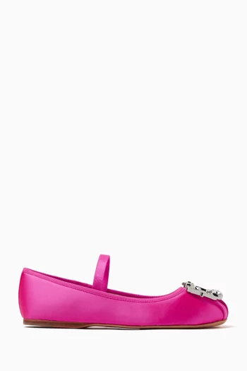 Renata Mary Jane Ballet Flats in Satin