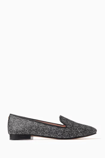 Spade Flower Lounge Loafers in Coated Canvas