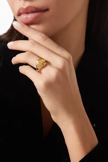 So Spade Signet Ring in Plated Metal