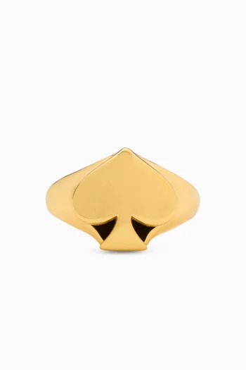 So Spade Signet Ring in Plated Metal