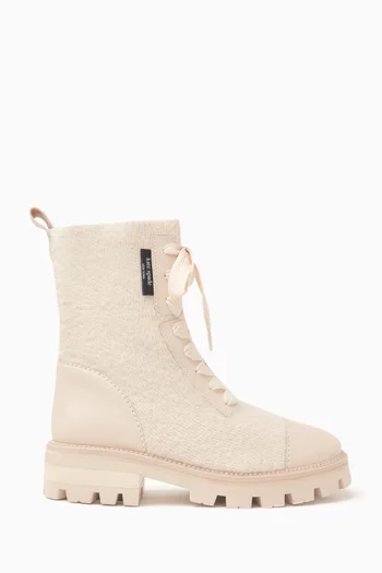 Winton Lug Boots in Wool & Leather
