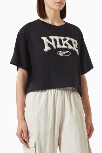 Logo Cropped T-shirt in Cotton