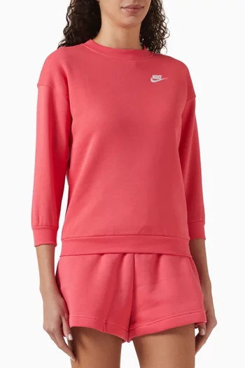 Oversized Logo Sweatshirt in Cotton Fleece