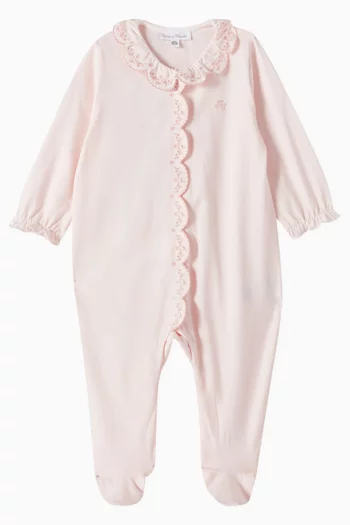 Embroidered Pyjama Onesie in Cotton