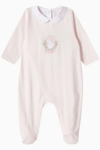 Snowball Print Pyjama Onesie in Cotton