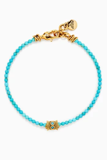 Marine Turquoise Anklet in Gold-plated Brass