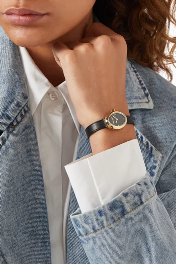 Sammy Quartz Leather Watch, 22mm