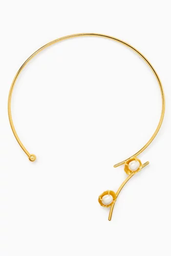 Venus Pearl Choker in 24kt Gold-plated Brass