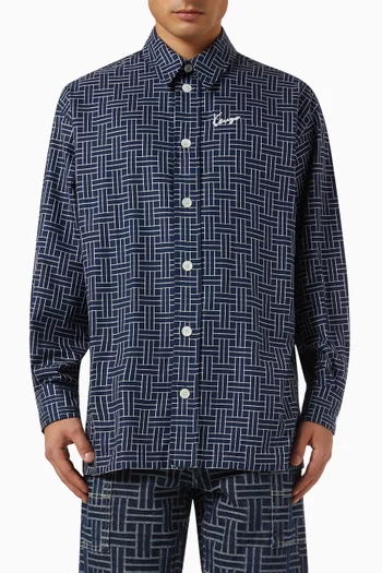 Logo Weave Oversized Shirt in Cotton
