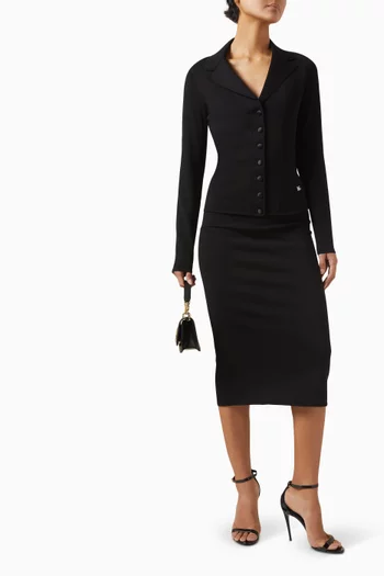 V-neck Logo Jacket in Stretch Viscose