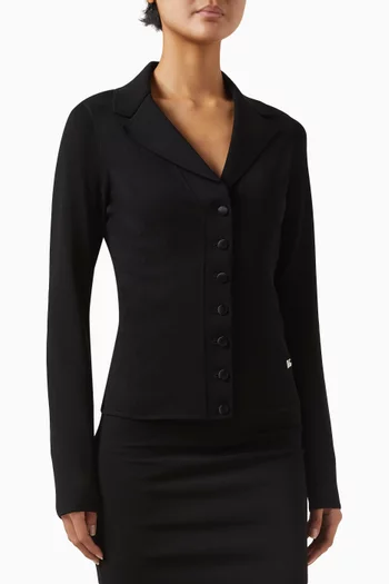 V-neck Logo Jacket in Stretch Viscose