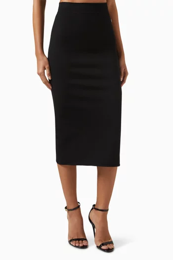 Pencil Midi Skirt in Stretch Viscose