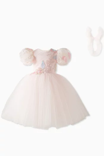 Floral Dress in Layered Tulle