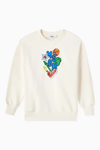 Logo Print Sweatshirt in Cotton