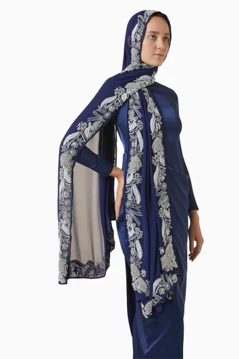 Kamala Embellished Scarf in Georgette