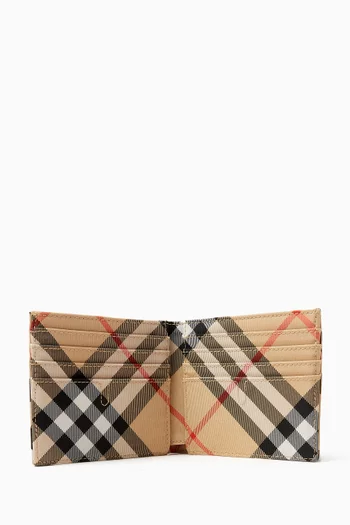 EKD Bifold Wallet in Check Canvas
