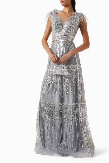 Embellished Gown in Tulle