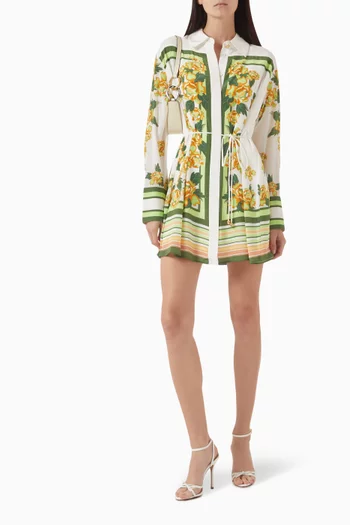 Secret Border Mini Dress in Silk