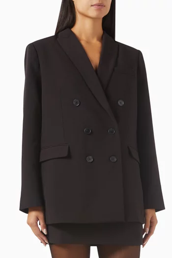 Luke Double-breasted Blazer in Stretch Cady