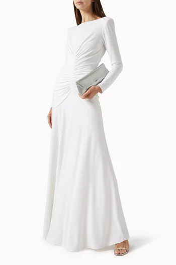 Thea Ruched Gown in Satin