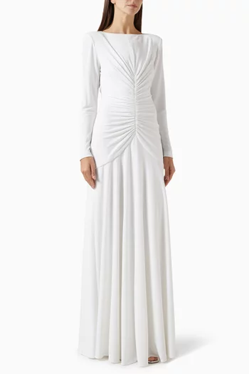 Thea Ruched Gown in Satin