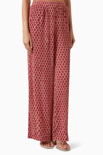Annie Geo-print Wide-leg Pants