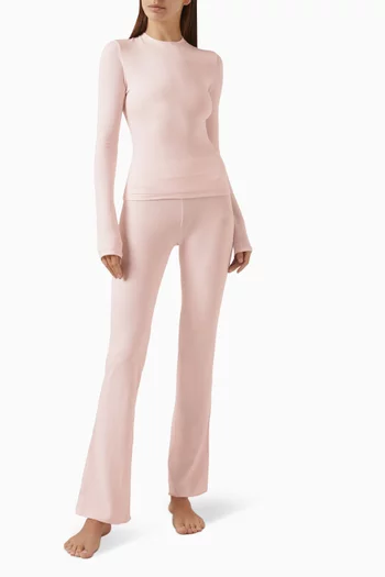Cotton Jersey Foldover Pants