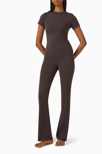 Cotton Jersey Foldover Pants