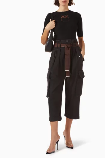 Ronfare Cropped Cargo Pants in Cotton