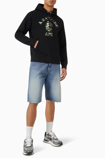 Camo College-print Hoodie in Cotton