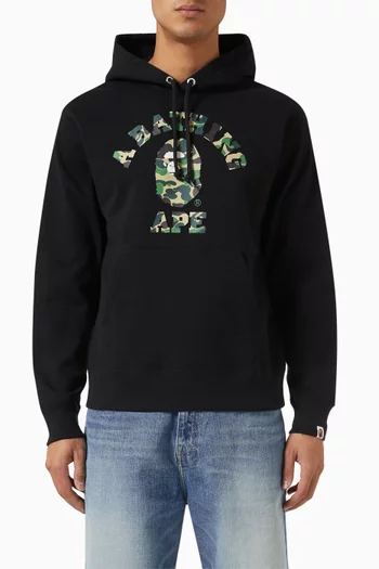 Camo College-print Hoodie in Cotton