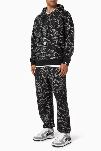 Marbling Camo-print Sweatpants in Cotton