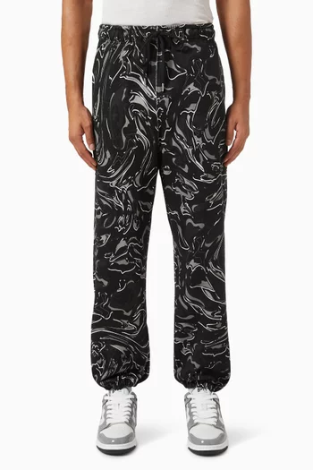 Marbling Camo-print Sweatpants in Cotton