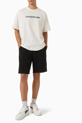 Raw Edge Loose-fit Sweat Shorts in Cotton