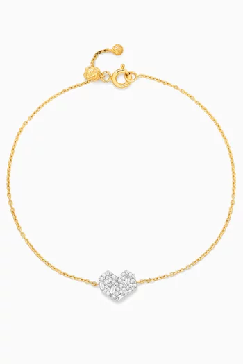Cherish Diamond Heart Bracelet in 18kt Gold