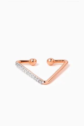Pavé Triangle Single Ear Cuff in 18kt Rose Gold