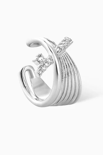 Kass Diamond Single Ear Cuff in 18kt White Gold