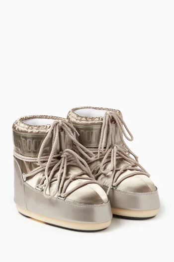 Icon Low Glance Boots in Satin