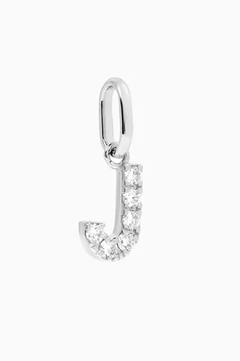 Letter 'B' Tennis Necklace Diamond Pendant in 18kt White Gold