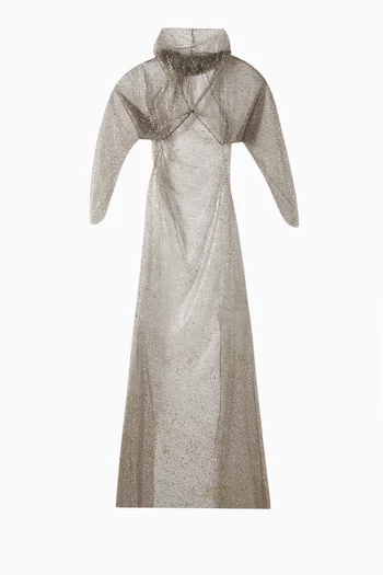 Paysages d'Amour Sheer Hooded Cape in Tulle