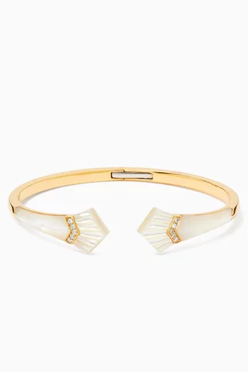 Elements Diamond & Mother of Pearl Bangle in 18kt Gold