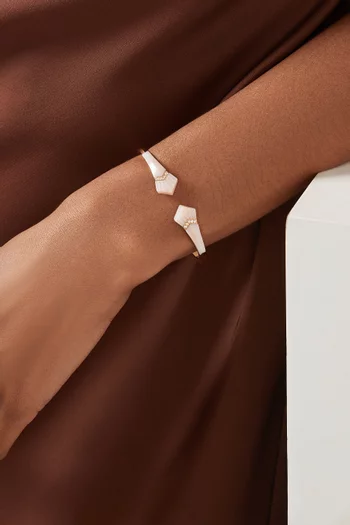 Elements Diamond & Pink Opal Bangle in 18kt Rose Gold