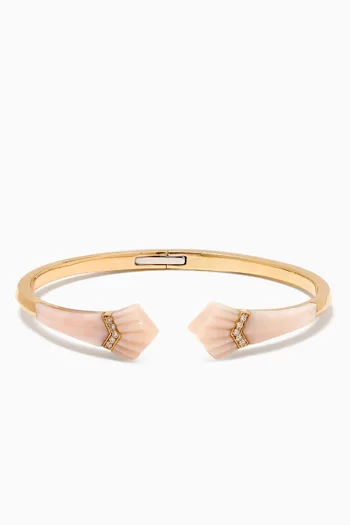 Elements Diamond & Pink Opal Bangle in 18kt Rose Gold