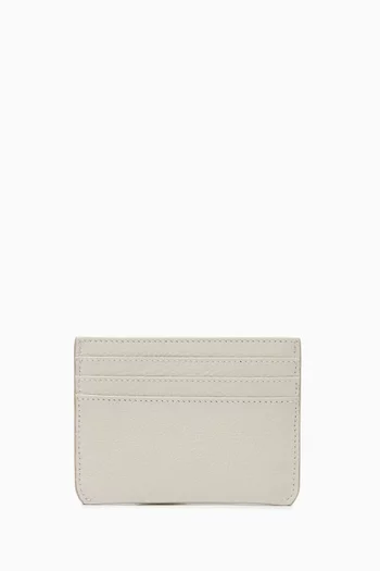 Logo-embroidered Card Case in Leather