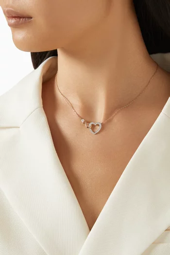 Infinity Heart Necklace in Rose Gold-tone Metal
