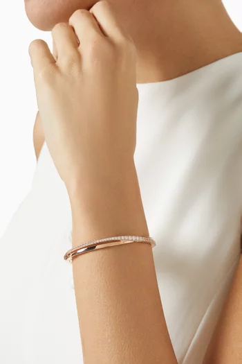 Twist Crystal Bangle in Plated Metal