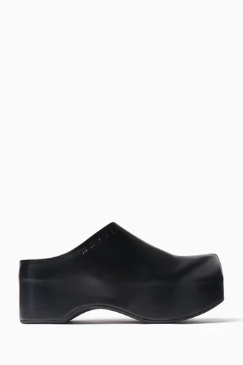 Sabot Clog Mules in Leather
