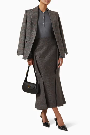 تنورة برينس أوف ويلز متوسطة الطول صوف