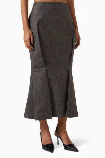 تنورة برينس أوف ويلز متوسطة الطول صوف