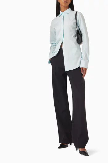 Belted-back Shirt in Cotton